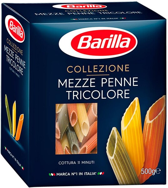 Макароны Barilla Mezze Penne Tricolore, 500г