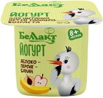 Йогурт Беллакт яблоко персик банан без сахара 3% 100 гр., стакан