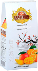 Чай Basilur Белый   со вкусом Манго и Апельсина , 100 гр., картон