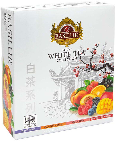 Чай Basilur Белый   Ассорти, 40 пакетов, картон