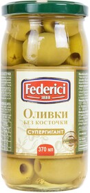 Оливки Federici Супергигант без косточки, 345 гр., стекло
