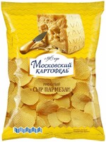 Чипсы Московский картофель рифленые со вкусом сыра пармезан, 70 г