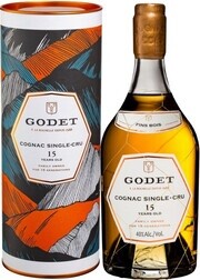 Коньяк французский «Godet Single-Cru 15 Years Old Fins Bois» в тубе, 0.7 л