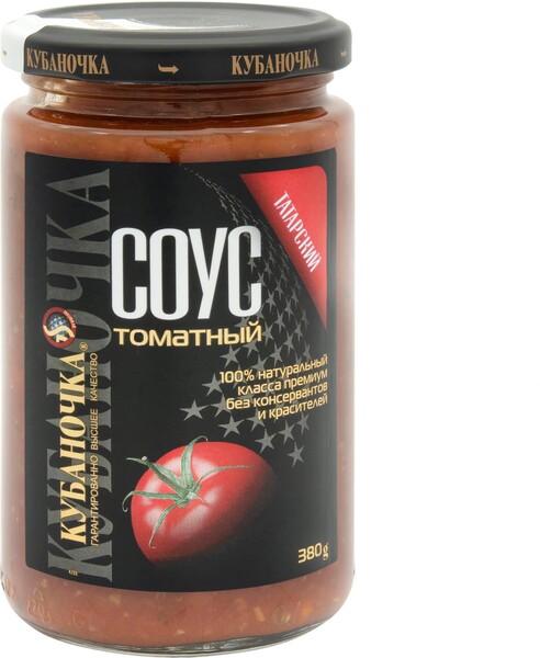 Томатный соус Кубаночка Татарский 380 гр., стекло
