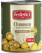 Оливки Federici Супергигант с косточкой 3 кг., ж/б