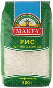 Рис Makfa шлифованный длиннозерный, 800г