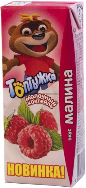 Коктейль молочный Топтыжка малина 3,2%, 200 гр., тетра-пак