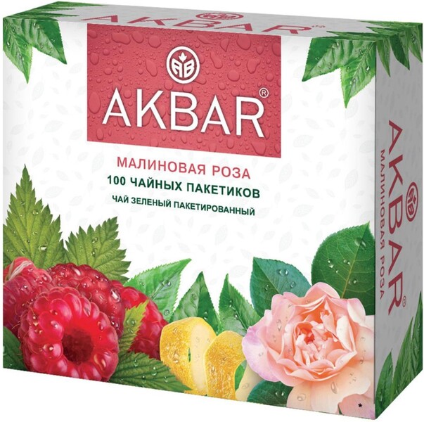 Чай Акбар Малиновая Роза 100 пакетиков