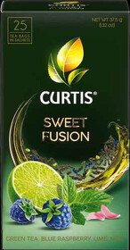 Чай зеленый Curtis Sweet Fusion 25 пакетиков c лаймом синей малиной и мятой 45 гр., картон