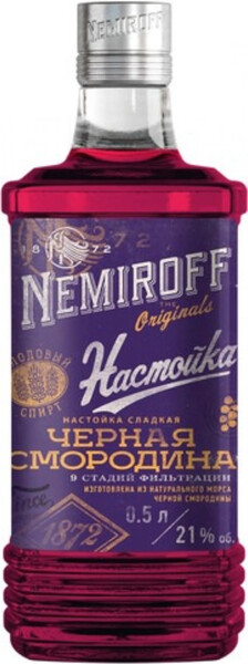 Настойка Nemiroff чёрная смородина сладкая 21%, 500мл