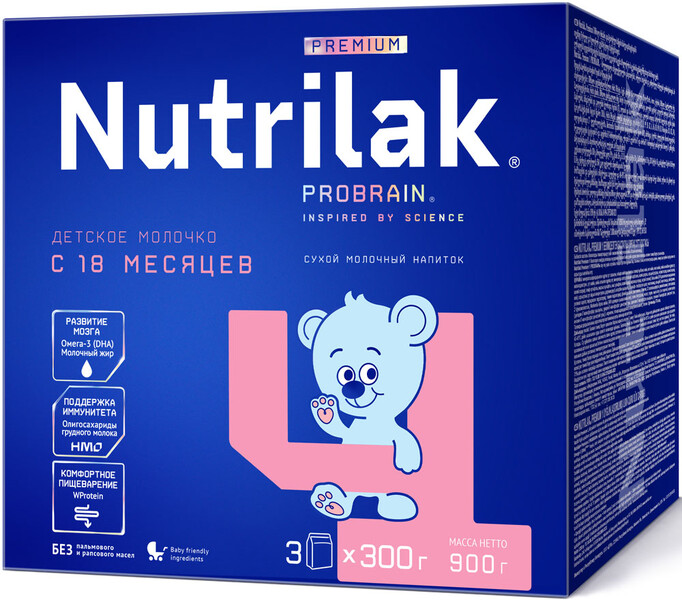 Смесь молочная Nutrilak Premium-4 с 18 месяцев 900г