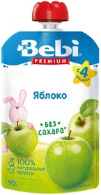 Пюре фруктовое Bebi Premium Яблоко 90 гр., дой-пак с дозатором