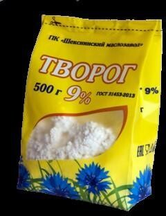 Творог 9%,  Шекснинский маслозавод, 500 гр., ПЭТ