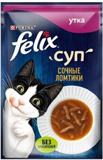 Влажный корм для кошек Felix Суп Сочные ломтики со вкусом утки, 48 г