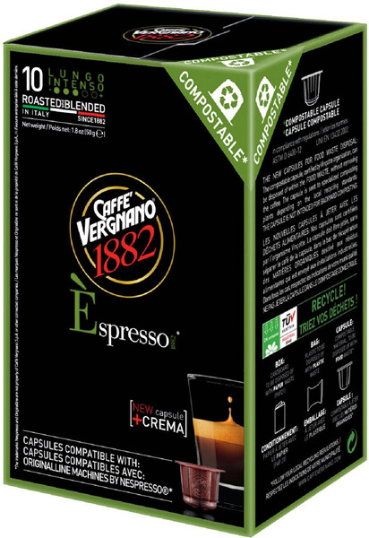 Кофе в капсулах Caffe Vergnano 1882 Espresso Lungo Intenso 10 шт.*5гр.