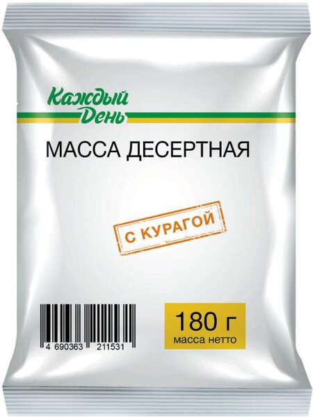 Масса десертная «Каждый день» с курагой 23% ЗМЖ, 180 г