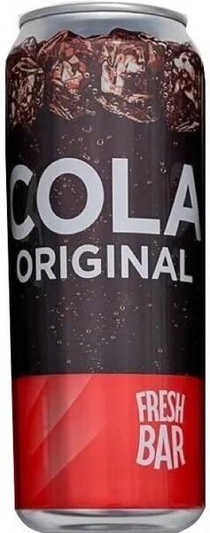 Напиток Fresh Bar Cola Original безалкогольный сильногазированный 450 мл., ж/б