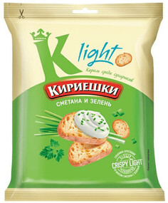 Сухарики Кириешки Light сметана и зелень, 80 г