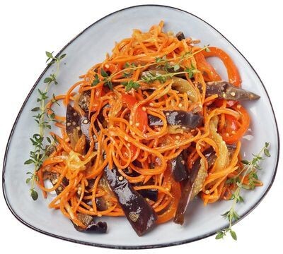 Салат корейский из баклажанов, сладкого перца и моркови Деликатеска 500г
