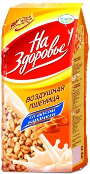 Пшеница воздушная с медом На здоровье 100 гр., пластиковый пакет