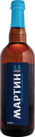 Пиво Мартин Классическое Янтарное светлое фильтрованное 5.5 % алк., Россия, 0,375 л