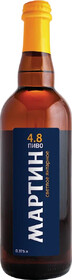Пиво Мартин Янтарное светлое фильтрованное 4.8 % алк., Россия, 0,375 л