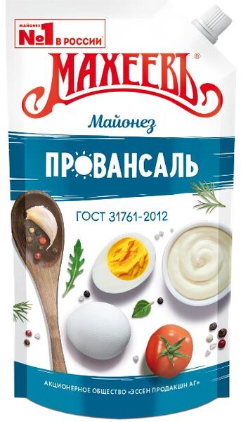 Майонез МАХЕЕВЪ Провансаль белый 50,5%, 840 мл., дой-пак с дозатором