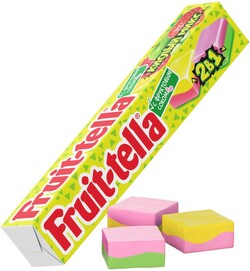 КОНФЕТЫ FRUITTELLA КИСЛЫЙ МИКС 2В1 СО ВКУСАМИ ЯБЛОКА КЛУБНИКИ И ЛИМОНА МАЛИНЫ 41 ГР.