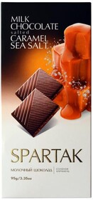 Шоколад Спартак  Premium молочный с соленой карамелью 95 гр., картон