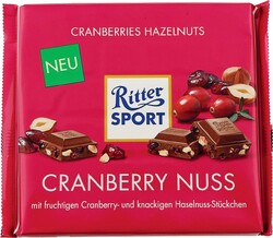 Шоколад молочный Ritter Sport лесной орех и клюква 100 г