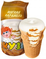 Мороженое Фабрика Фрост Кузя ванильный с мягкой карамелью в вафельном стаканчике 70 г