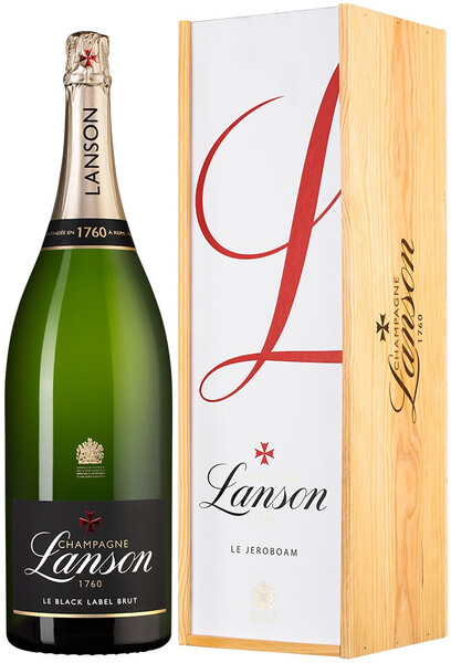 Шампанское белое брют «Lanson Black Label» 2014 г., в деревянной коробке, 3 л