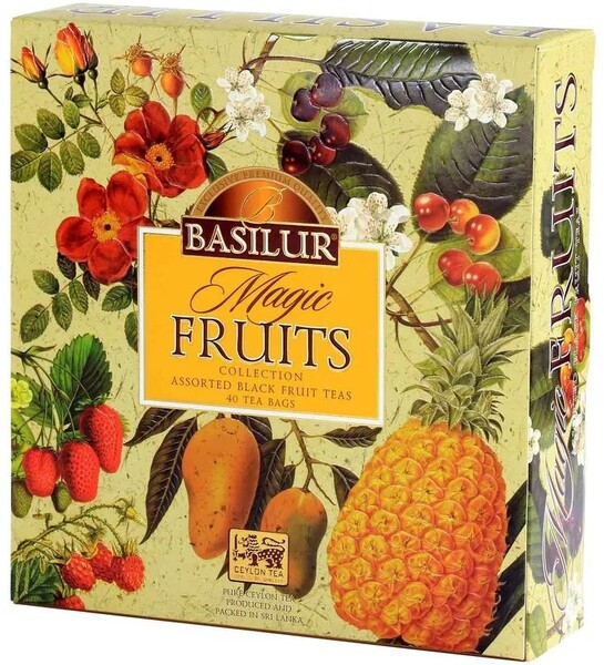 Чай черный Basilur Волшебные фрукты Ассорти с добавками 40 пакетиков 80 гр., картон