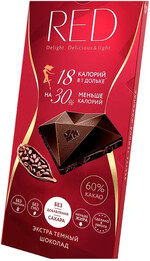 Шоколад темный Red Экстра какао 60% без сахара 85 г