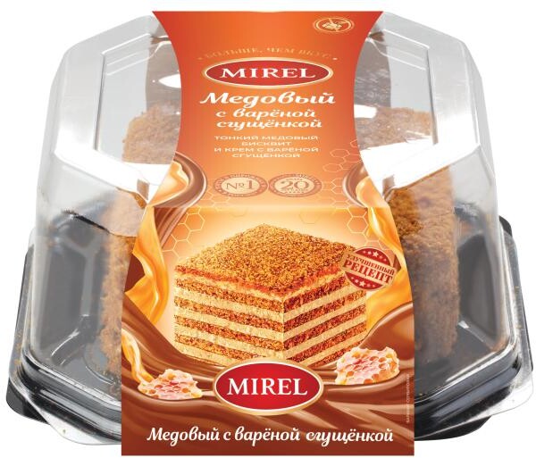 Торт MIREL Медовый с вареной сгущенкой, 500 г