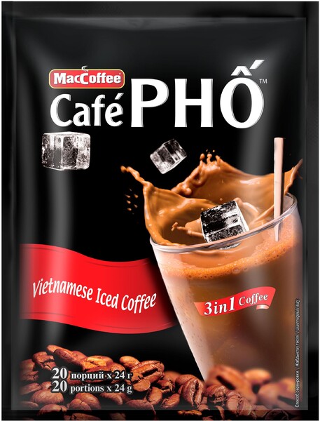 Растворимый кофе MacCoffee Café PHO 3в1 20 штук 480 гр., флоу-пак