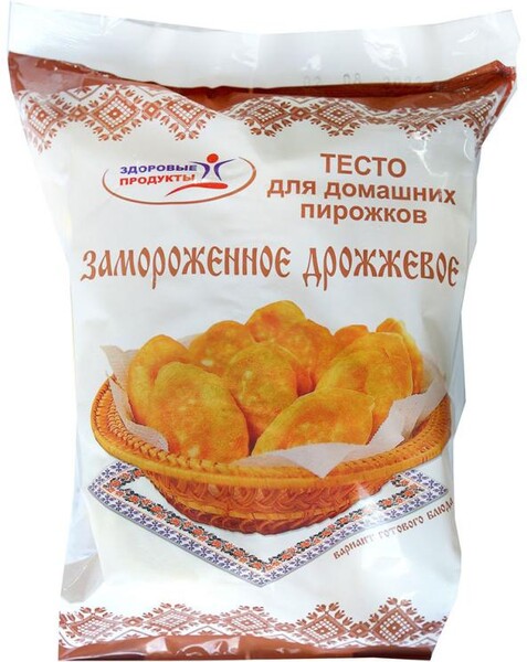 Тесто дрожжевое «Здоровые продукты» для пирожков замороженное, 1 кг