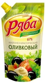 Майонез Ряба Оливковый 50,5% 350 гр., дой-пак