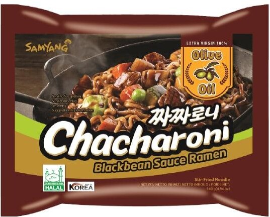 Лапша быстрого приготовления Samyang Chacharoni с соусом из черных бобов 140 гр., флоу-пак