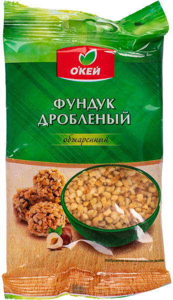 Фундук жаренный дроблённый 'О`КЕЙ' 50 гр