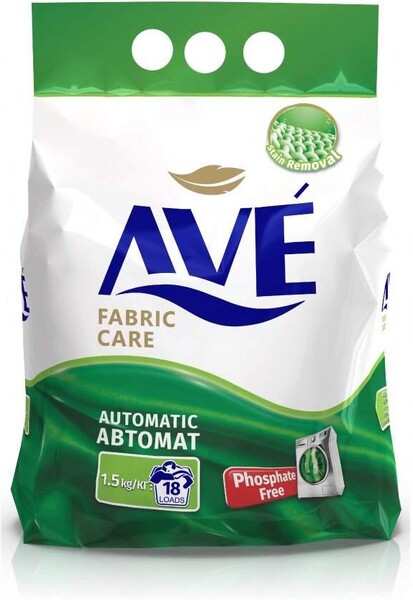 Стиральный порошок AVE автомат д/всех видов ткани 1,5 кг., пакет