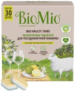 Таблетки для посудомоечной машины BioMio с эфирными маслами бергамота и юдзу, 30 шт