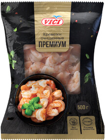 Креветки королевские Vici Премиум варено-мороженые/очищенные/без жилки 31/40 500г