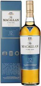 Виски шотландский «Macallan Fine Oak 12 Years Old» в подарочной упаковке, 0.7 л
