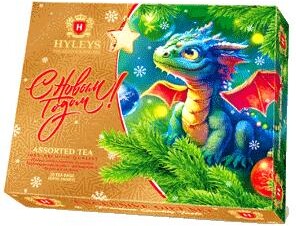 Чай черный Hyleys Новый Год 2024 С Новым Годом Синий Дракон Ассорти 20 пакетиков 40 гр., картон