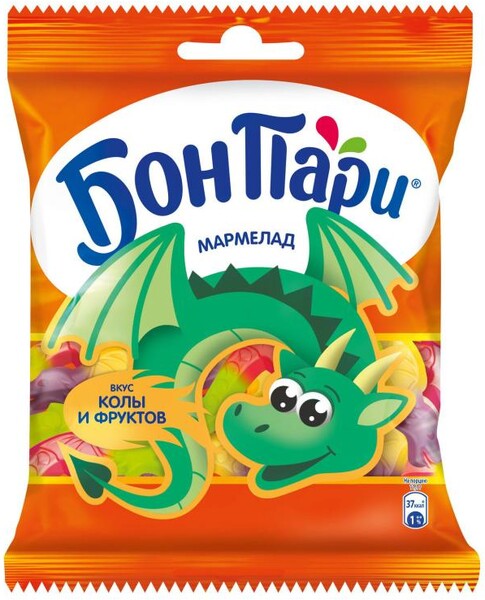 Бон Пари. Сезонный. Мармелад жевательный со вкусом колы и фруктов 100г