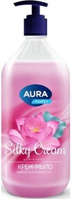 Крем-мыло Aura Шелк и лотос Silky Cream, 1000 мл