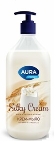 Крем-мыло Aura Шелк и рисовое молочко Silky Cream, 1000 мл