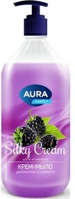 Крем-мыло Aura Шелк и ежевика Silky Cream, 1000 мл