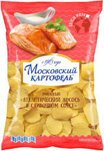 Чипсы Московский картофель рифленые со вкусом атлантического лосося, 150 г